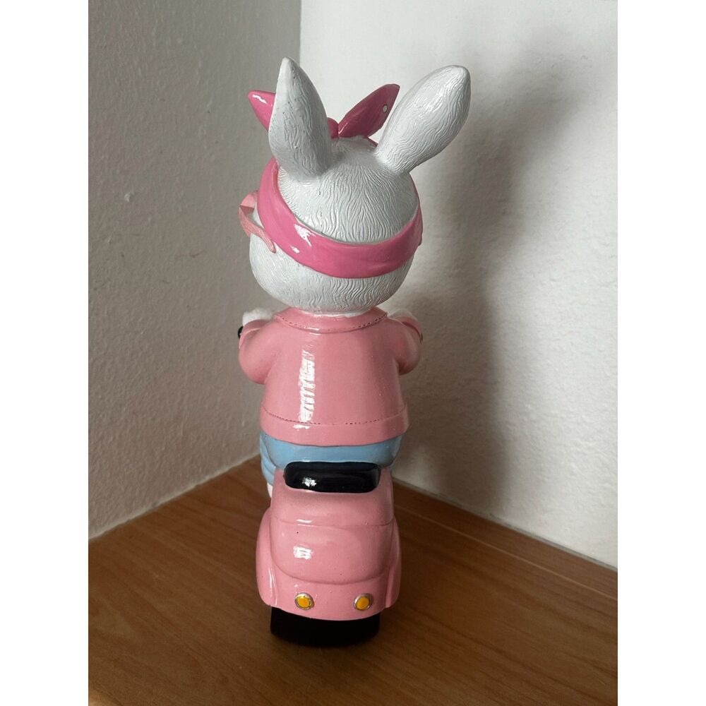 Easter Bunny on Scooter Figurine NWT - Picture 4 of 5